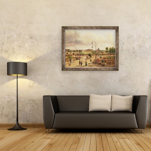 Tablou inramat - Giuseppe Canella - La Place de la Concorde in 1829, 70 x 90 cm - Img 2