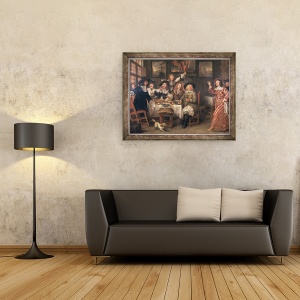 Tablou inramat - Gonzales Coques - Mancarea artistilor, 70 x 90 cm - Img 2