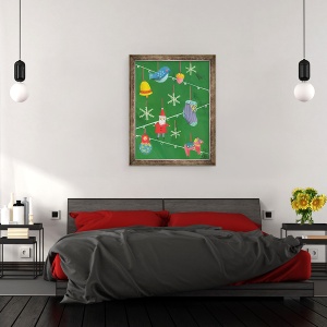 Tablou inramat - Grace Helmer - Decoratiuni Craciun, 70 x 90 cm - Img 3