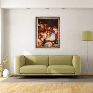Tablou inramat - Guido Reni - Adorarea Pastorilor, 70 x 90 cm - Img 2