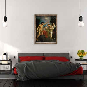 Tablou inramat - Guido Reni - Botezul lui Hristos, 70 x 90 cm - Img 3