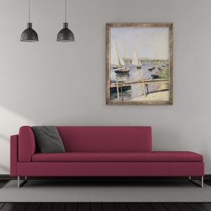 Tablou inramat - Gustave Caillebotte - Barci cu vele la Argenteuil, 50 x 60 cm - Img 2