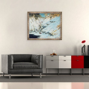 Tablou inramat - Gustave Courbet - Peisaj cu zapada, 50 x 60 cm - Img 2
