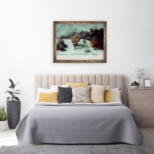 Tablou inramat - Gustave Courbet - Peisaj de iarna cu Dents Du Midi, 60 x 80 cm - Img 3