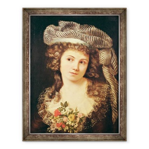 Tablou inramat - Gustave Courbet - Portretul unei tinere femei in stilul lui Labille-Guiard, 60 x 80 cm