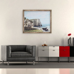 Tablou inramat - Gustave Courbet - Stancile de la Etretat dupa furtuna, 50 x 60 cm - Img 2