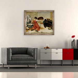 Tablou inramat - Gustave Courbet - Winnowers, 50 x 60 cm - Img 2