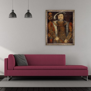 Tablou inramat - Hans Holbein the Younger - Portretul lui Henric al VIII-lea 1491-1547, 70 x 85 cm - Img 2