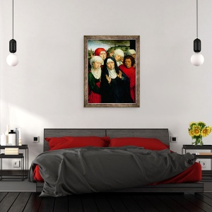 Tablou inramat - Hans Memling - Sfintele Femei si Sfantul Ioan, panoul din dreapta al Depozitiei Diptych, 60 x 80 cm - Img 3