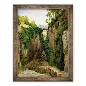 Tablou inramat - Heinrich Reinhold - Rocky Ravine in Sorrento, 60 x 80 cm