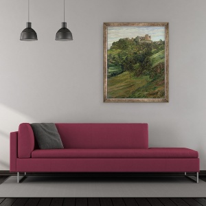 Tablou inramat - Heinrich Wilhelm Truebner - Castelul Lichtenberg din Odenwald, 50 x 60 cm - Img 2