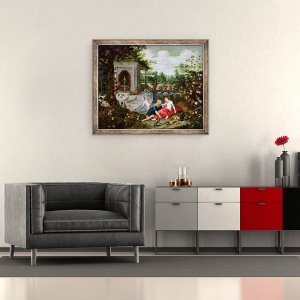 Tablou inramat - Hendrik van Balen the Elder - Vertumnus si Pomona, 50 x 60 cm - Img 2