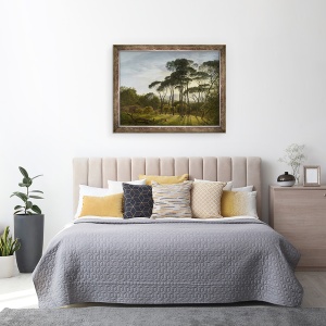 Tablou inramat - Hendrik Voogd - Peisaj italian cu umbrela pini, 70 x 90 cm - Img 3