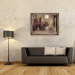 Tablou inramat - Henri Alphonse Louis Laurent-Desrousseaux - in ajunul primei comuniuni, 60 x 80 cm - Img 2