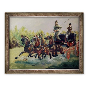 Tablou inramat - Henri de Toulouse-Lautrec - Alphonse de Toulouse-Lautrec-Monfa 1838-1913 Condu-si antrenorul de corespondenta la Nisa, 60 x 80 cm