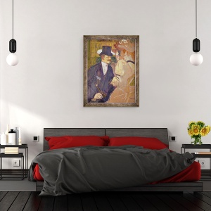 Tablou inramat - Henri de Toulouse-Lautrec - Englezul de la Moulin Rouge, 60 x 80 cm - Img 3