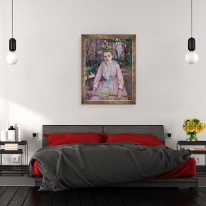 Tablou inramat - Henri de Toulouse-Lautrec - Femeie cu o umbrela, 70 x 90 cm - Img 3