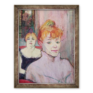 Tablou inramat - Henri de Toulouse-Lautrec - in Salonul de pe Rue des Moulins detaliu al prim-plan, sefii a doua femei, 70 x 90 cm