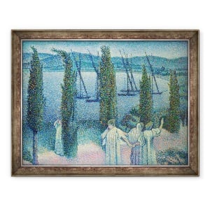 Tablou inramat - Henri-Edmond Cross - Vedere spre coasta cu chiparos, 60 x 80 cm