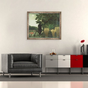 Tablou inramat - Henri J.F. Rousseau - imblanzitorul de serpi, 70 x 85 cm - Img 2