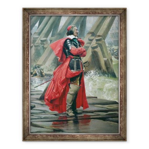 Tablou inramat - Henri-Paul Motte - Cardinalul Richelieu pe zidul marii la La Rochelle, 60 x 80 cm