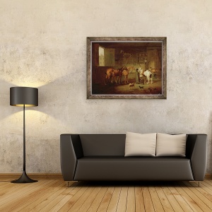 Tablou inramat - Henry Bernard Chalon - Atelierul Fierarului, 70 x 90 cm - Img 2