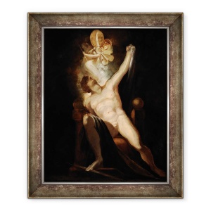 Tablou inramat - Henry Fuseli - Paradisul pierdut al lui Ioan Milton, Satana si nasterea pacatului Cartea II, 746-758, Pictura nr. 6 din Galeria Milton, 50 x 60 cm