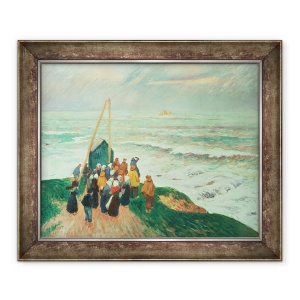 Tablou inramat - Henry Moret - Asteptand intoarcerea pescarilor in Bretania, 50 x 60 cm
