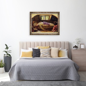 Tablou inramat - Henry Wallis - Moartea lui Chatterton, 60 x 80 cm - Img 3