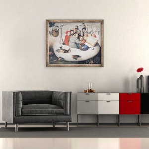 Tablou inramat - Hieronymus Bosch - Concertul in ou, 50 x 60 cm - Img 2