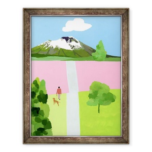 Tablou inramat - Hiroyuki Izutsu - Pink Hill, 70 x 90 cm