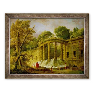 Tablou inramat - Hubert Robert - Pavilion cu cascada, 60 x 80 cm
