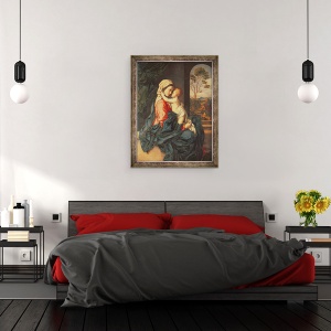 Tablou inramat - Il Sassoferrato - Fecioara si Pruncul imbratisand, 60 x 80 cm - Img 3