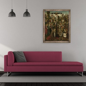 Tablou inramat - Jacob Cornelisz van Oostsanen - The Crucifixion, 50 x 60 cm - Img 2