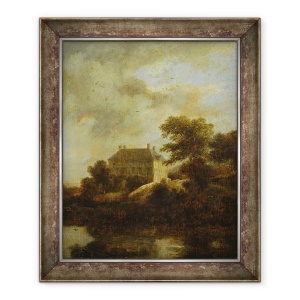 Tablou inramat - Jacob Isaaksz - Peisaj cu casa de tara, 70 x 85 cm