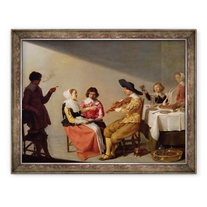 Tablou inramat - Jacob van Velsen - O petrecere muzicala, 70 x 90 cm