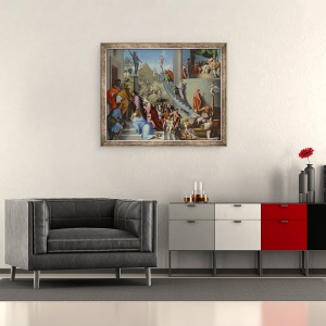 Tablou inramat - Jacopo Pontormo - Iosif cu Iacov in Egipt, 50 x 60 cm - Img 2