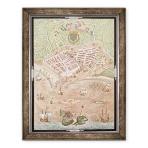 Tablou inramat - Jacques Devaulx - Fascimile unui plan de Le Havre in 1583, 70 x 90 cm