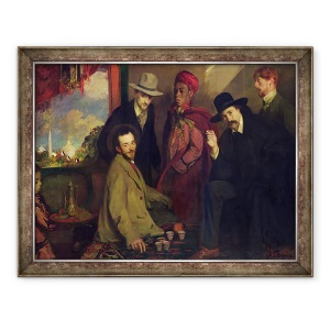 Tablou inramat - Jacques-Emile Blanche - Andre Gide 1869-1951 si prietenii sai de la Cafe Maure din Expozitia Universelle din 1900, 70 x 90 cm