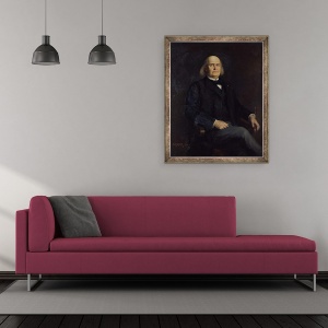 Tablou inramat - Jacques Leonard Blanquer - Portretul lui Charles Leconte de Lisle 1818-94 1885, 50 x 60 cm - Img 2