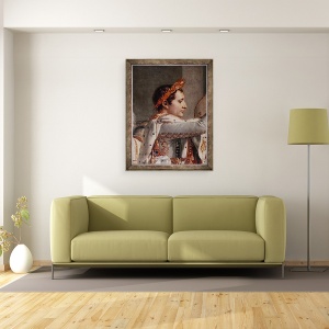 Tablou inramat - Jacques Louis David - Conchinarea imparatului Napoleon 1769-1821 si incoronarea imparatesei Josephine 1763-1814 de catre Papa Pius al VII-lea 1742-1823, 70 x 90 cm - Img 2