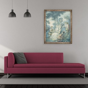 Tablou inramat - Jacques Philippe Caresme - Jucatorul de chitara, 50 x 60 cm - Img 2