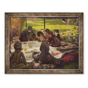 Tablou inramat - James Jacques Joseph Tissot - Picnicul Dejeuner sur lHerbe, 70 x 90 cm