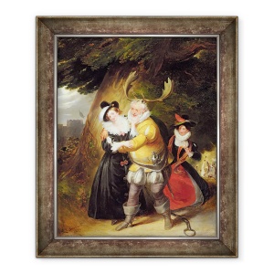 Tablou inramat - James Stephanoff - Falstaff la Stejarul lui Herne din Nevestele vesele ale Windsor, Actul V, Scena V, 70 x 85 cm