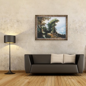 Tablou inramat - Jan Brueghel the Elder - intoarcerea de la vanatoare, 70 x 90 cm - Img 2