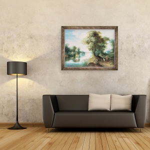 Tablou inramat - Jan Brueghel the Elder - Peisaj cu rau I, 70 x 90 cm - Img 2