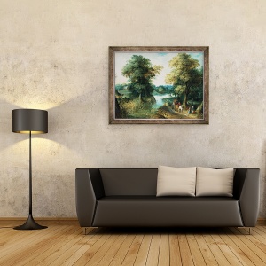 Tablou inramat - Jan Brueghel the Elder - Peisaj cu rau III, 70 x 90 cm - Img 2