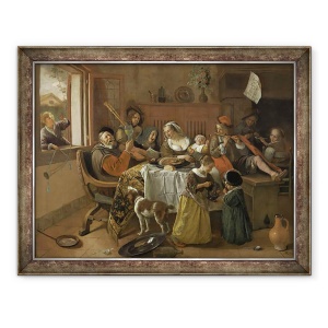 Tablou inramat - Jan Havicksz Steen - Familia Vesel, 70 x 90 cm