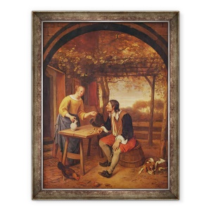 Tablou inramat - Jan Havicksz Steen - Odihna calatorului, 70 x 90 cm