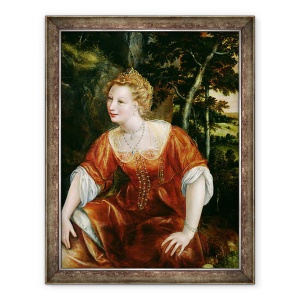 Tablou inramat - Jan Massys - Tanara fata intr-un peisaj, 60 x 80 cm